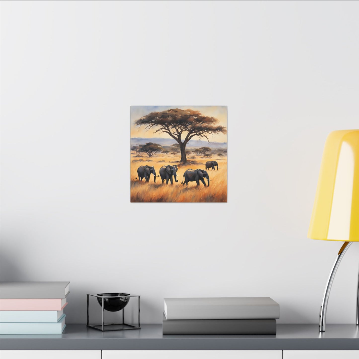 Matte Wall Canvas - Elephants - African Safari Collection