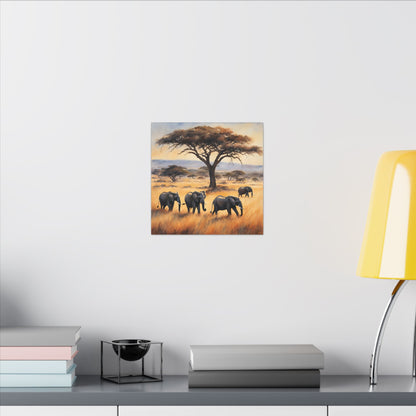 Matte Wall Canvas - Elephants - African Safari Collection