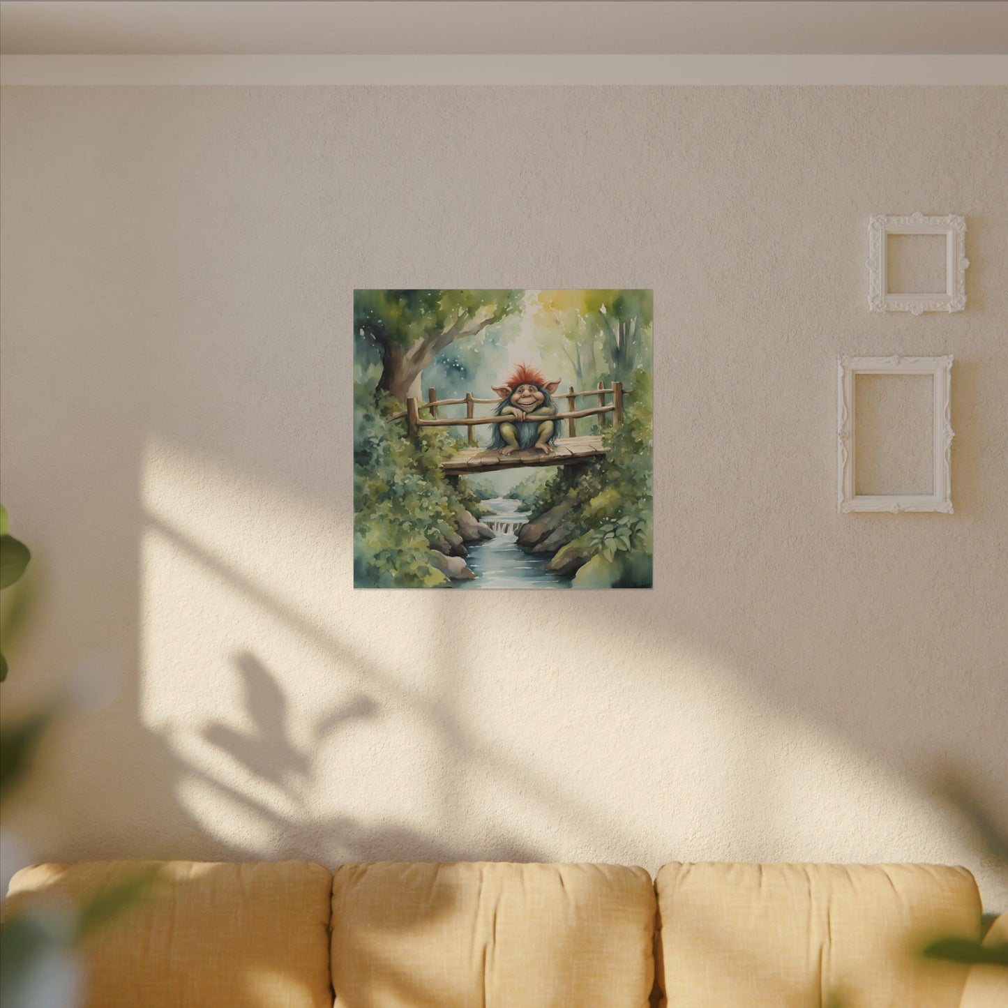 Matte Wall Canvas - Troll on the Bridge - Storybook Dreams Collection