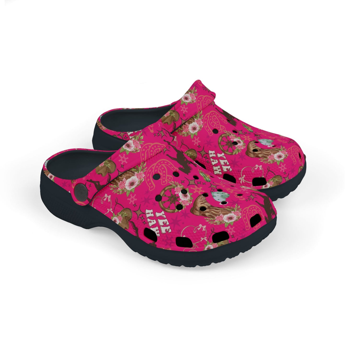 Kid's Foam Clogs - Cowgirl - Hot Pink