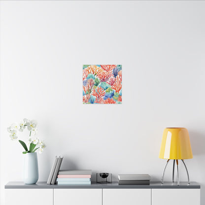 Matte Wall Canvas - Coral - Neptune's Nursery Collection