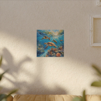 Matte Wall Canvas - Sea Turtles - Neptune's Nursery Collection
