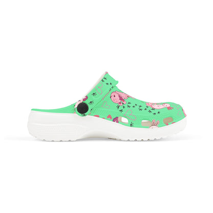 Kid's Foam Clogs - Axolotl - Mint Green