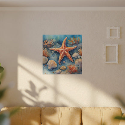 Matte Wall Canvas - Starfish - Neptune's Nursery Collection