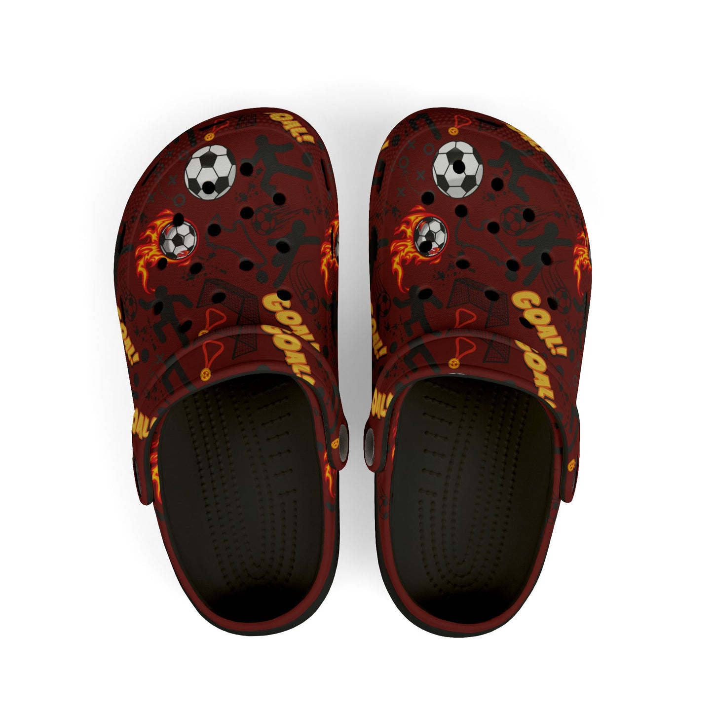 Kid's Foam Clogs - Soccer - Maroon