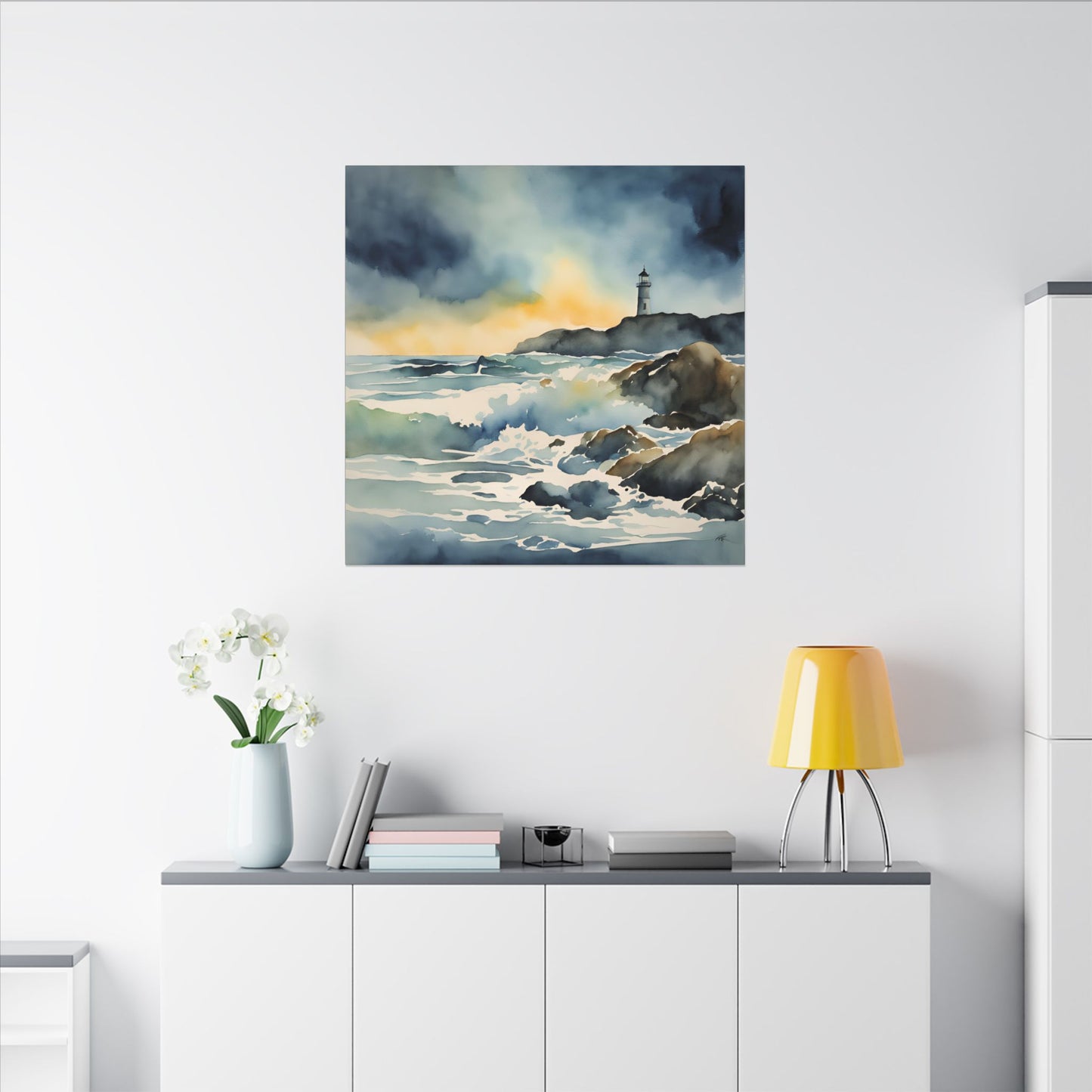 Matte Wall Canvas - Lighthouse - Neptune's Nursery Collection