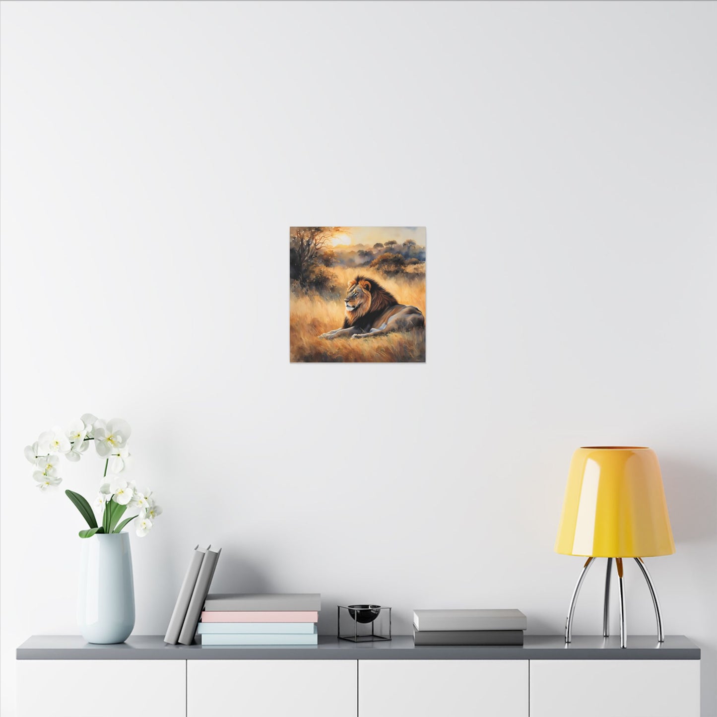 Matte Wall Canvas - Lion Sunrise - African Safari Collection