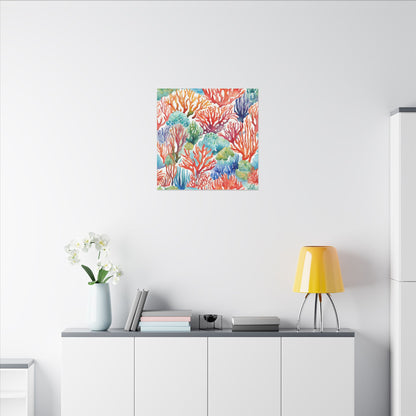 Matte Wall Canvas - Coral - Neptune's Nursery Collection