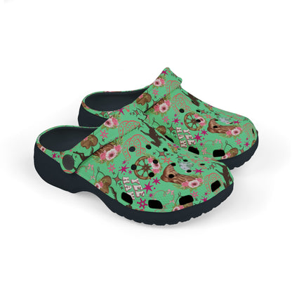Kid's Foam Clogs - Cowgirl - Mint Green