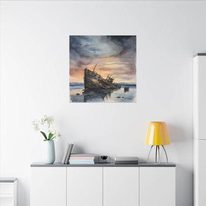 Matte Wall Canvas - Shipwreck - Neptune's Nursery Collection
