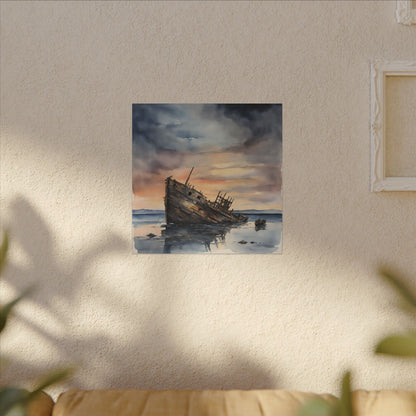 Matte Wall Canvas - Shipwreck - Neptune's Nursery Collection