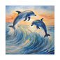 Matte Wall Canvas - Dolphins - Neptune's Nursery Collection