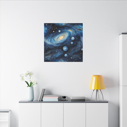 Matte Wall Canvas - Blue Galaxy - Beyond the Stars Collection