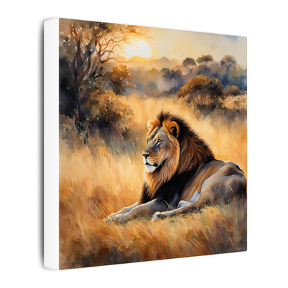 Matte Wall Canvas - Lion Sunrise - African Safari Collection