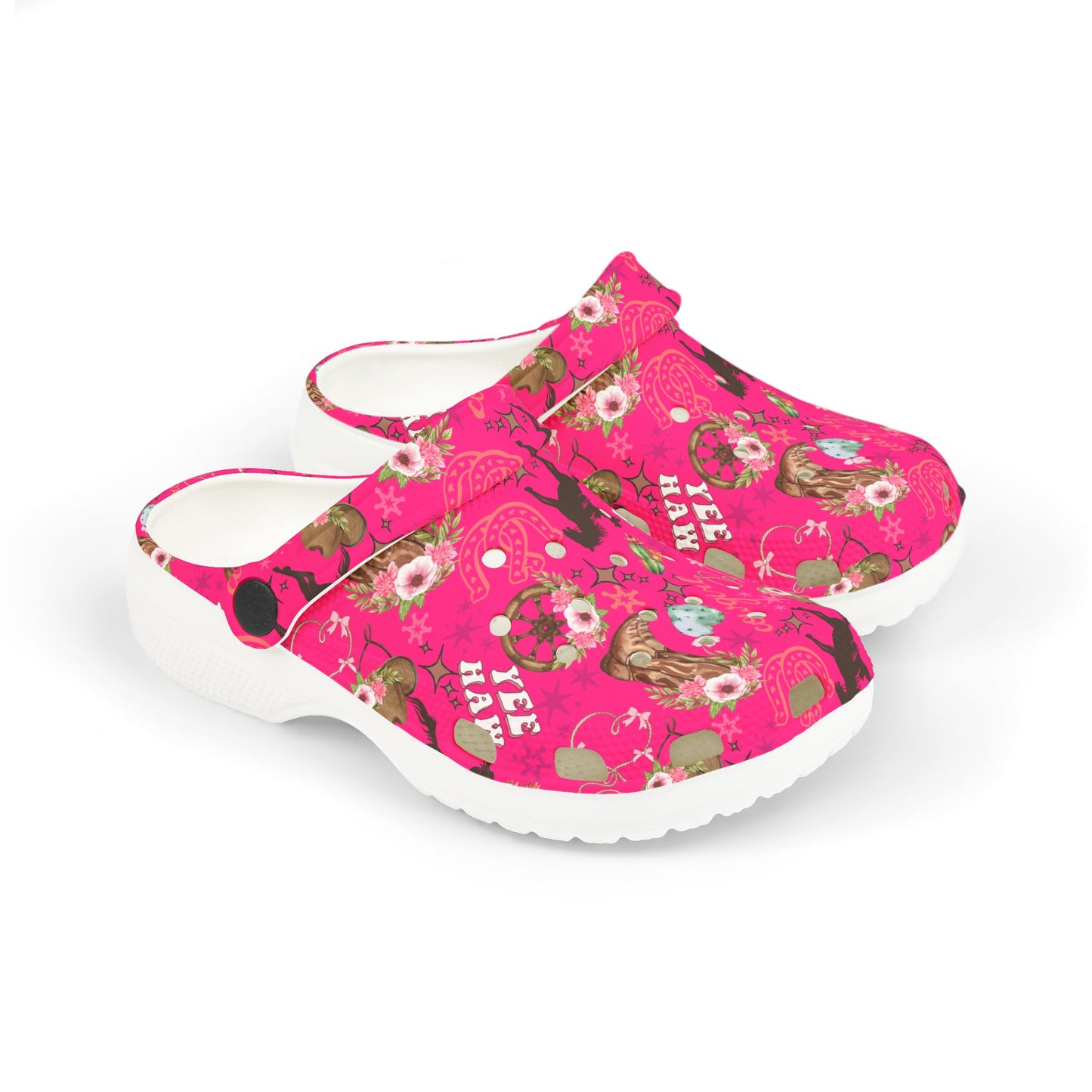 Kid's Foam Clogs - Cowgirl - Hot Pink
