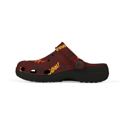 Kid's Foam Clogs - Soccer - Maroon