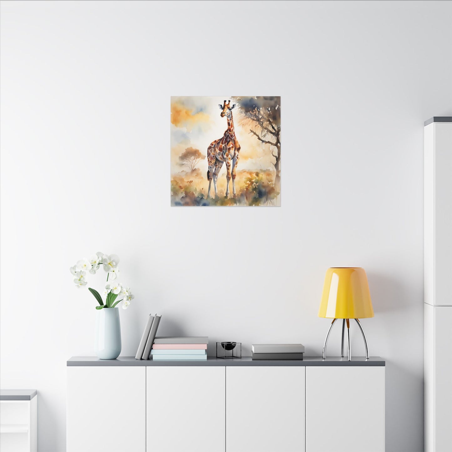 Matte Wall Canvas - Giraffe - African Safari Collection