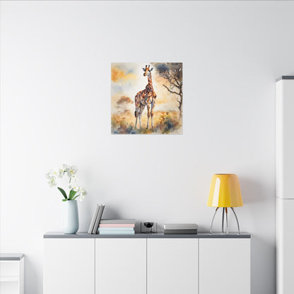 Matte Wall Canvas - Giraffe - African Safari Collection