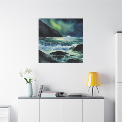 Matte Wall Canvas - Sea at Night - Neptune's Nursery Collection