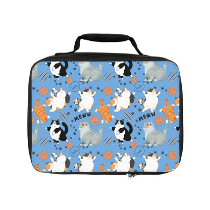 Lunch Bag - Fat Cat - Light Blue