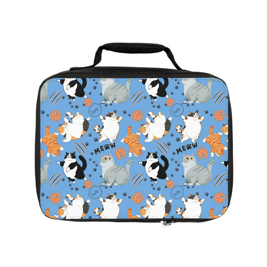 Lunch Bag - Fat Cat - Light Blue