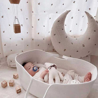 European Style Cotton Rope Baby Crib Basket