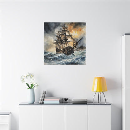 Matte Wall Canvas - Pirate Ship - Neptune's Nursery Collection
