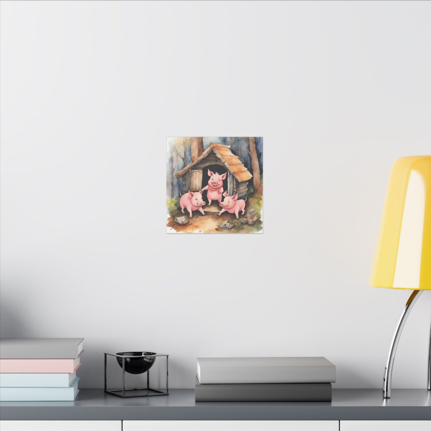 Matte Wall Canvas - Three Little Pigs - Nursery Rhymes Collection