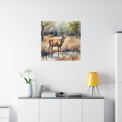 Matte Wall Canvas - Deer - The Great Outdoors Collection