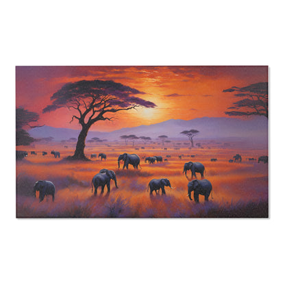 Area Rug - Elephants Grazing - African Safari Collection
