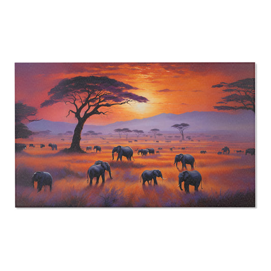 Area Rug - Elephants Grazing - African Safari Collection