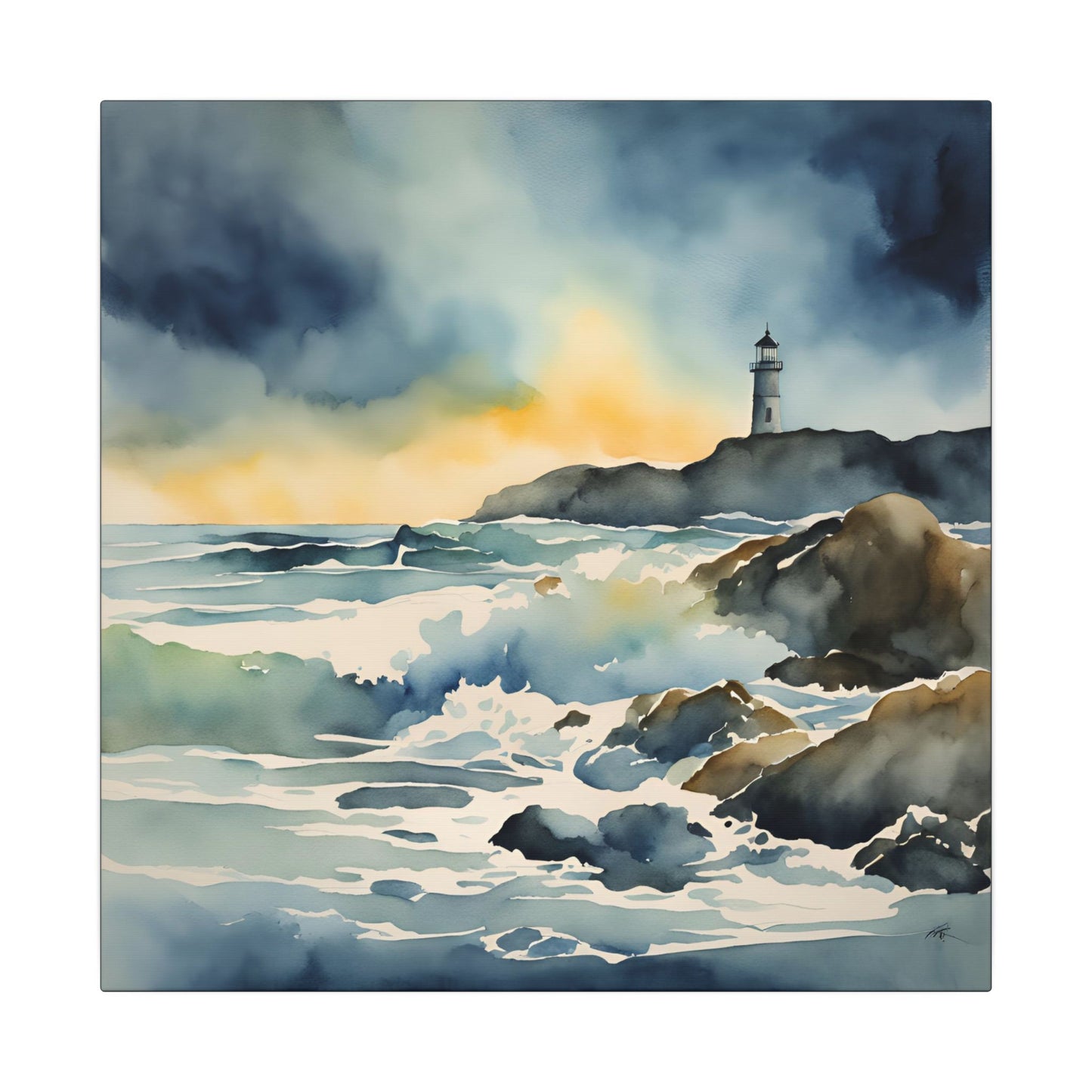 Matte Wall Canvas - Lighthouse - Neptune's Nursery Collection