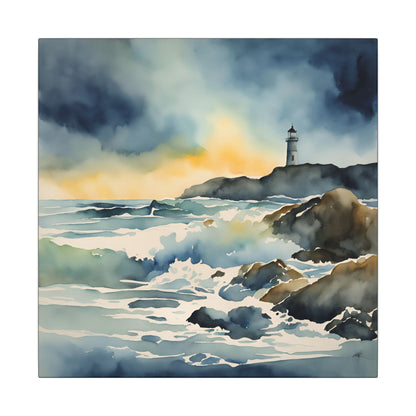 Matte Wall Canvas - Lighthouse - Neptune's Nursery Collection