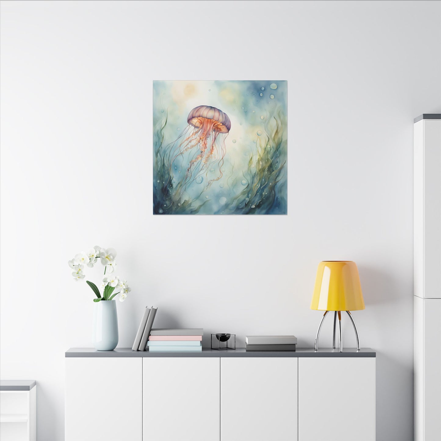 Matte Wall Canvas - Jellyfish - Neptune's Nursery Collection