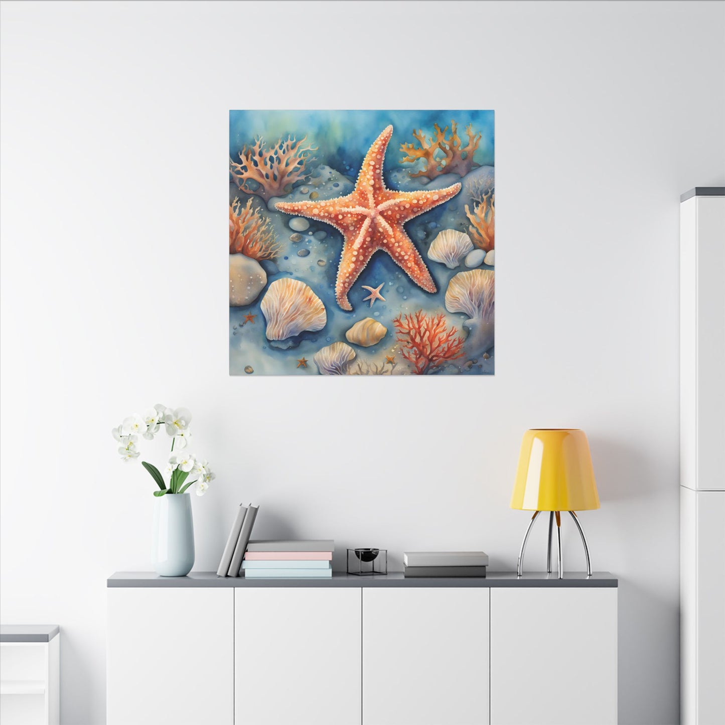 Matte Wall Canvas - Starfish - Neptune's Nursery Collection