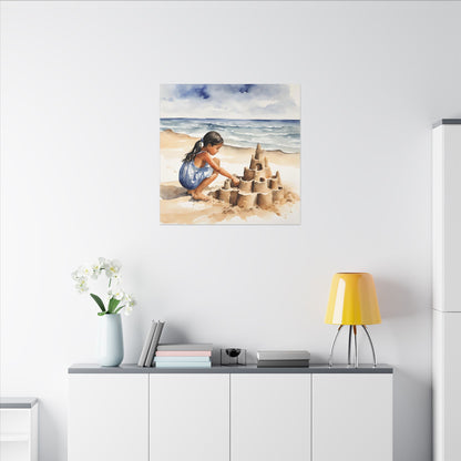 Matte Wall Canvas - Sand Castle - Neptune's Nursery Collection