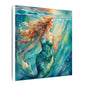 Matte Wall Canvas - Golden Mermaid - Neptune's Nursery Collection