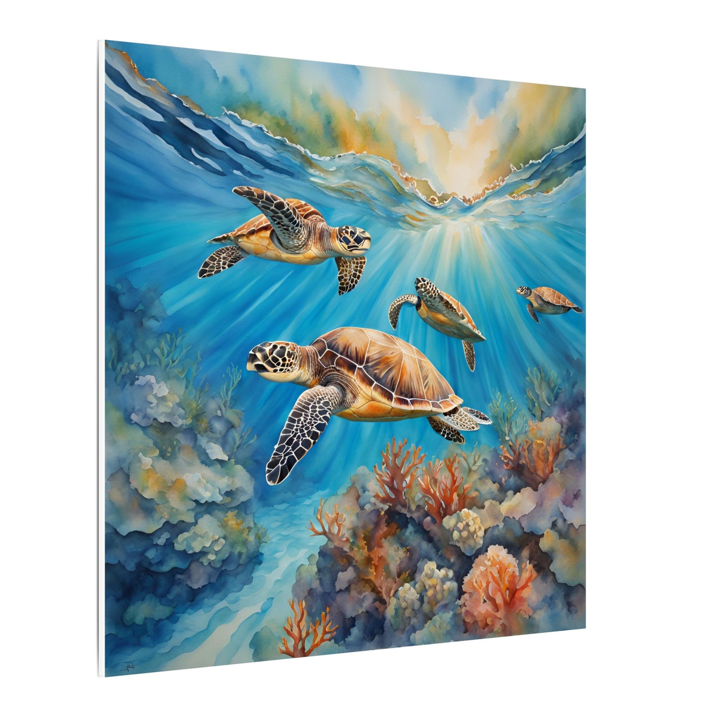 Matte Wall Canvas - Sea Turtles - Neptune's Nursery Collection