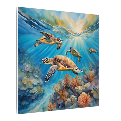 Matte Wall Canvas - Sea Turtles - Neptune's Nursery Collection
