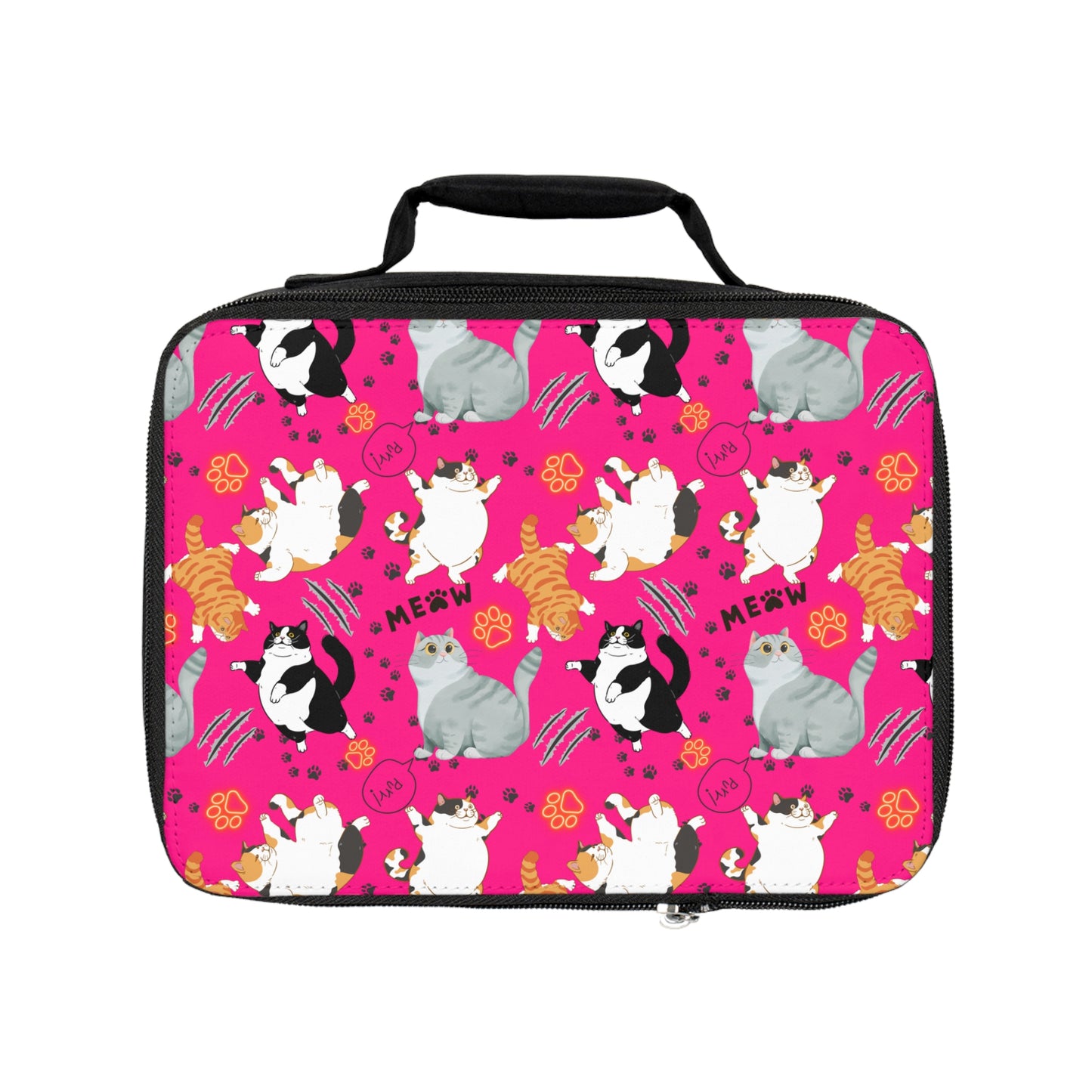 Lunch Bag - Fat Cat - Hot Pink