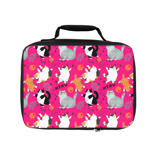 Lunch Bag - Fat Cat - Hot Pink