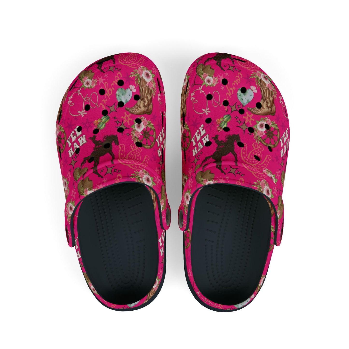 Kid's Foam Clogs - Cowgirl - Hot Pink