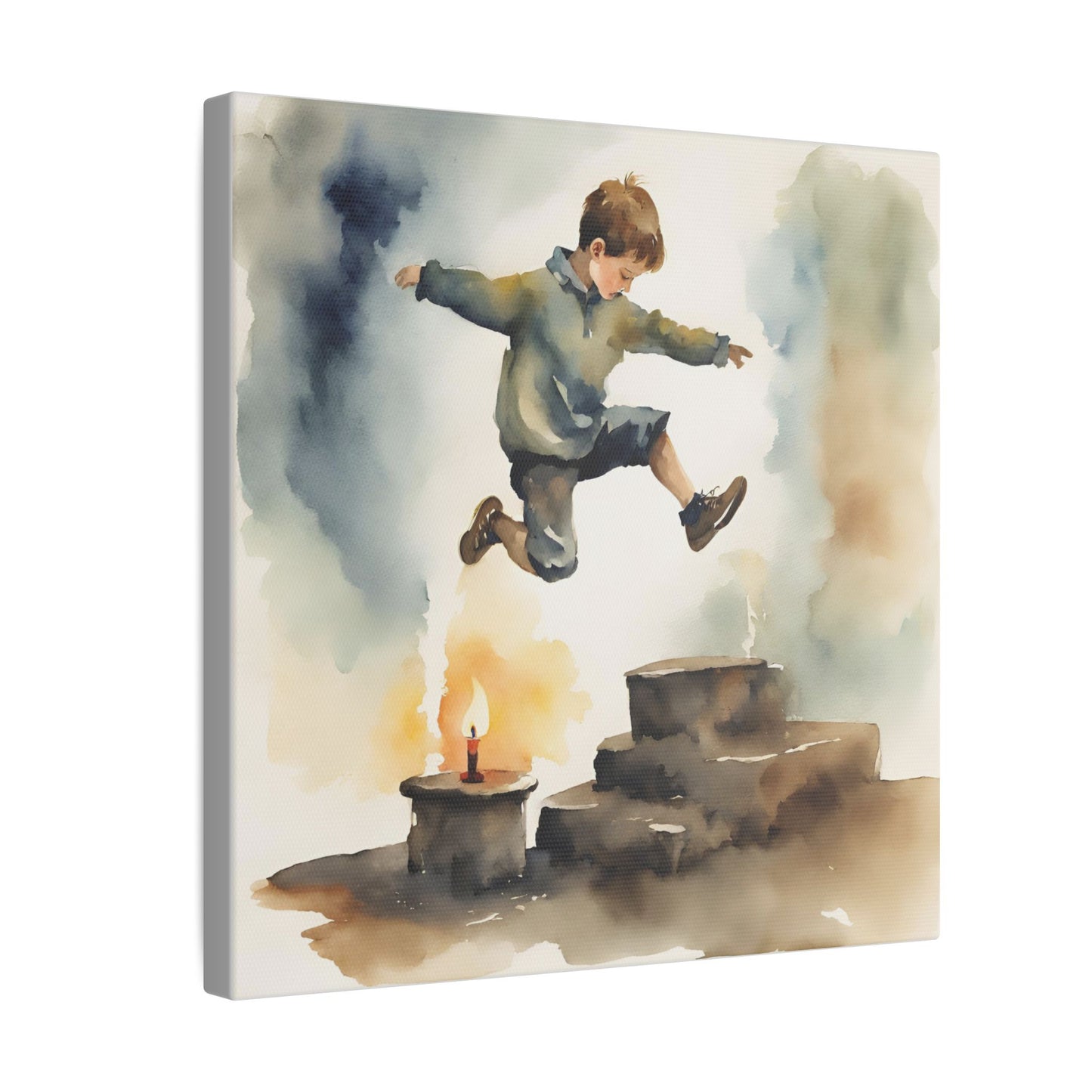Matte Wall Canvas - Jack Jumped over the Candlestick - Nursery Rhymes Collection