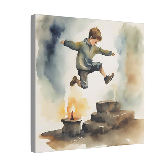Matte Wall Canvas - Jack Jumped over the Candlestick - Nursery Rhymes Collection
