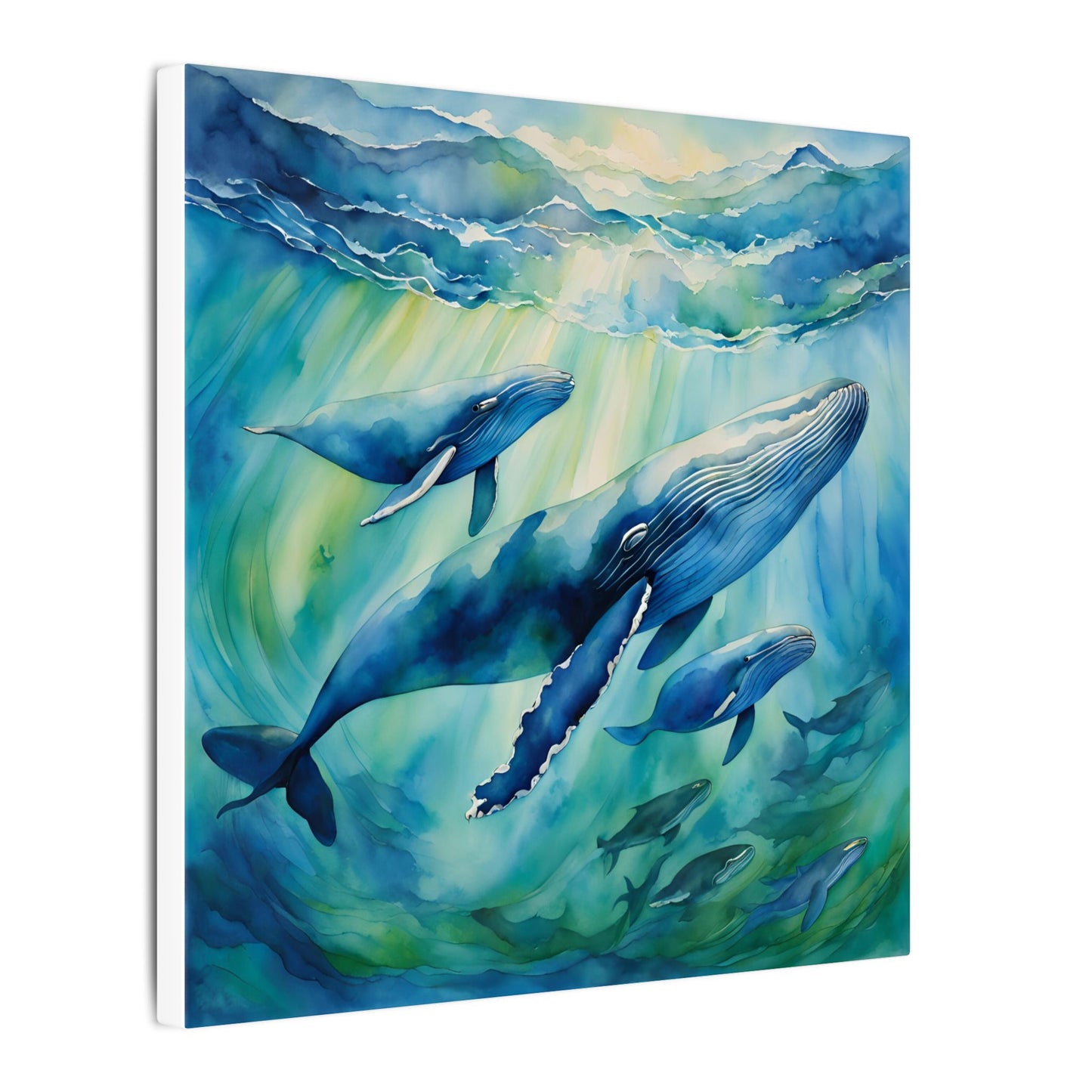 Matte Wall Canvas - Humpback Whales - Neptune's Nursery Collection