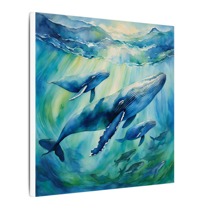 Matte Wall Canvas - Humpback Whales - Neptune's Nursery Collection