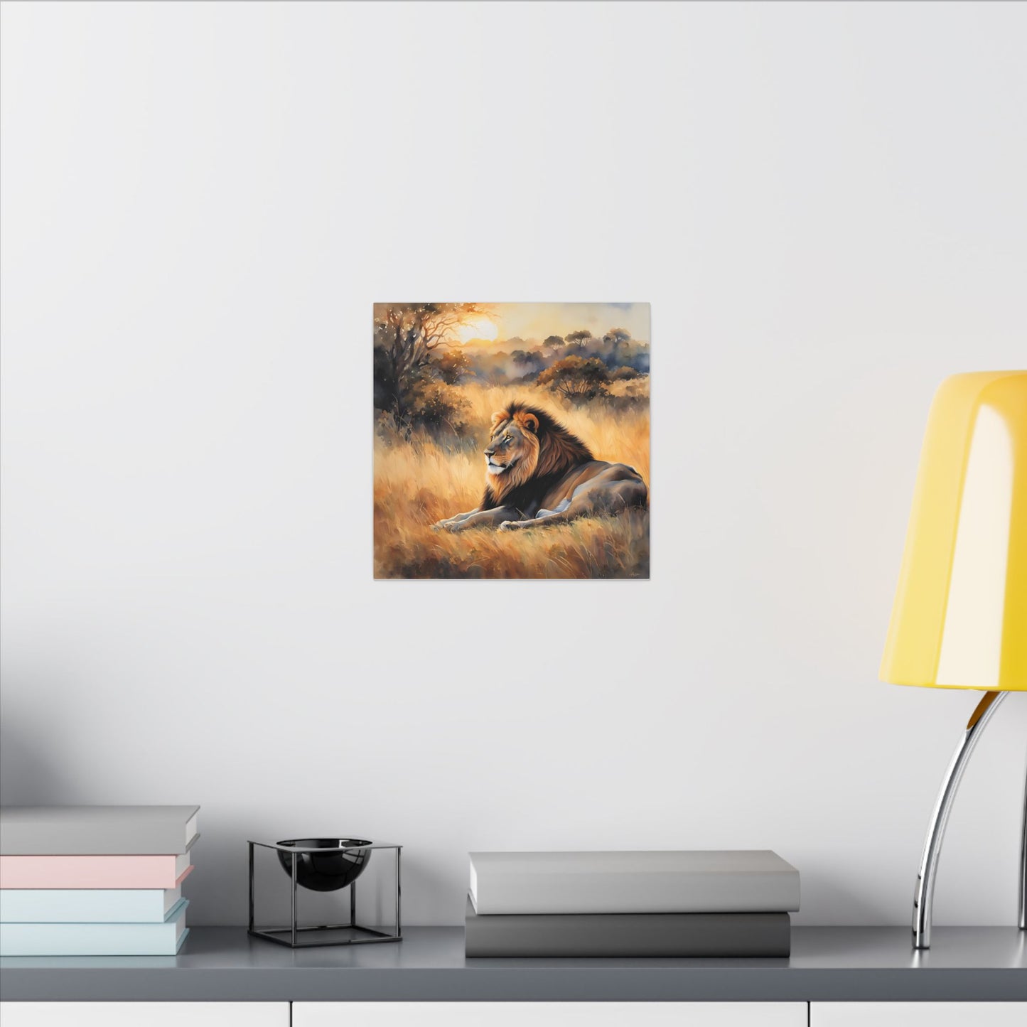 Matte Wall Canvas - Lion Sunrise - African Safari Collection