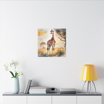 Matte Wall Canvas - Giraffe - African Safari Collection
