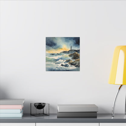 Matte Wall Canvas - Lighthouse - Neptune's Nursery Collection