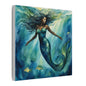 Matte Wall Canvas - Obsidian Mermaid - Neptune's Nursery Collection